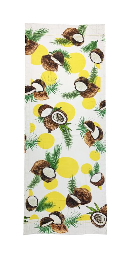 Fine soft scarf with coconut prints allover based on white