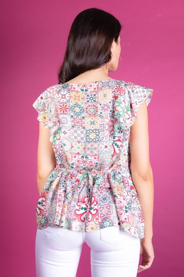 Tile printed blouse