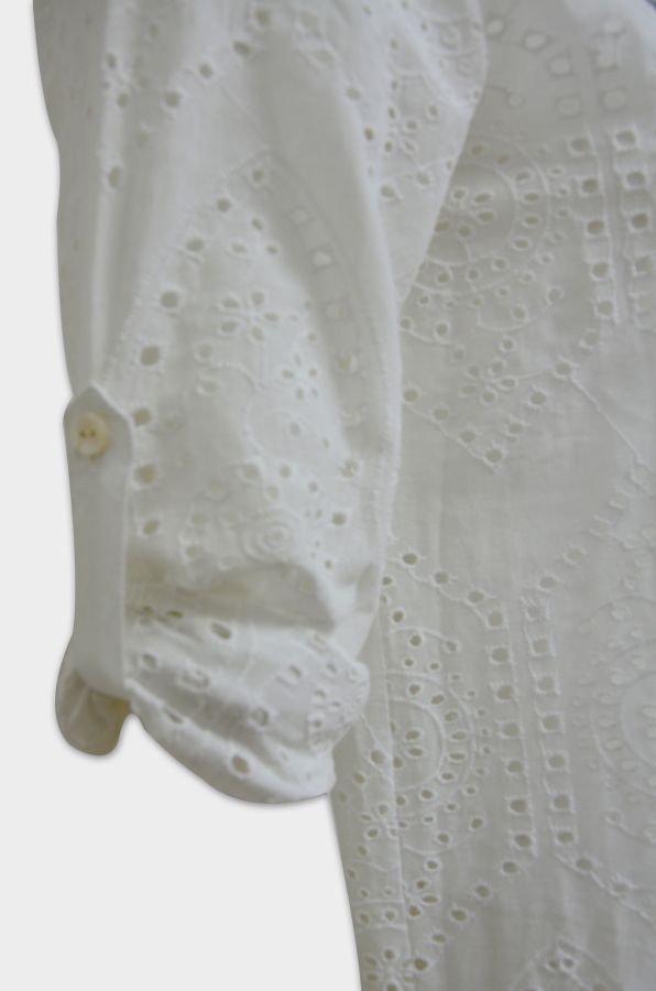 Shirtdress in hole embroidery fabric