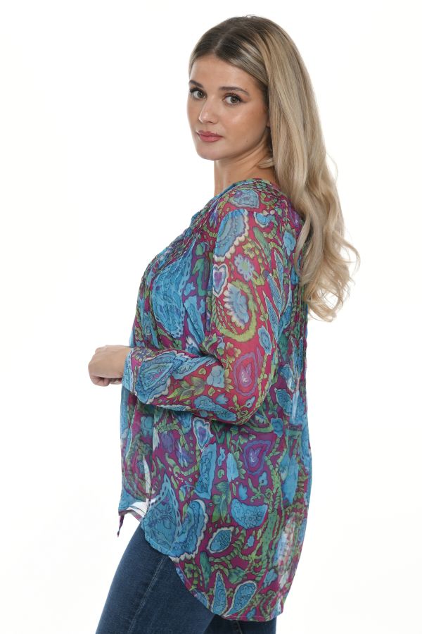 Paisley printed blouse with lining
