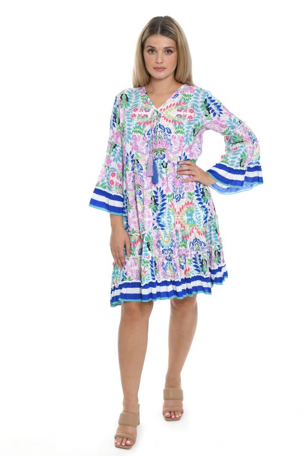 Short dress with blue border
