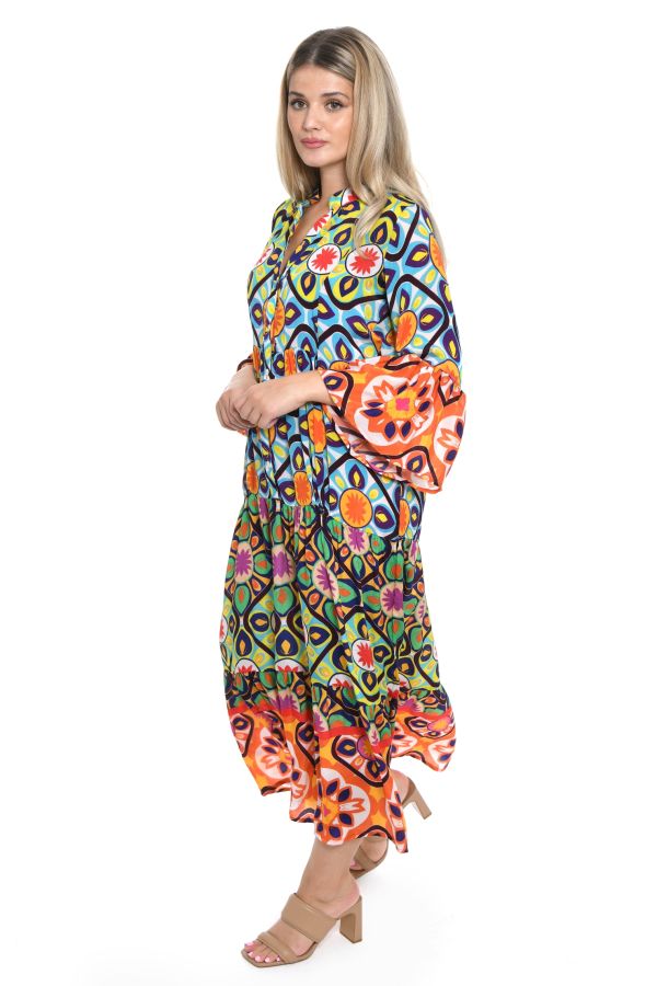 Long dress in retro print